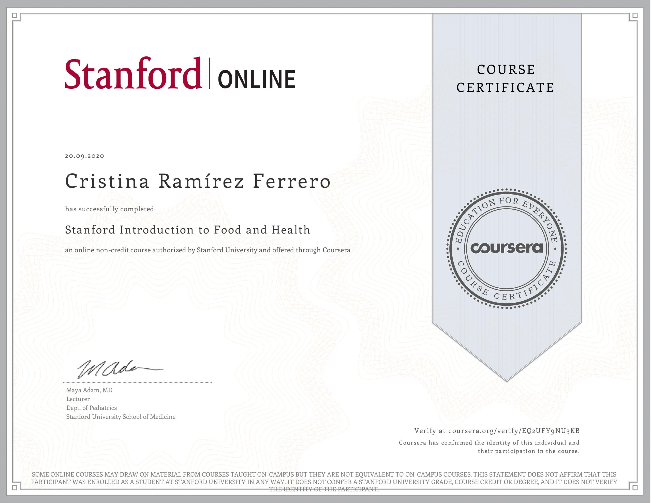 Standford Certificate